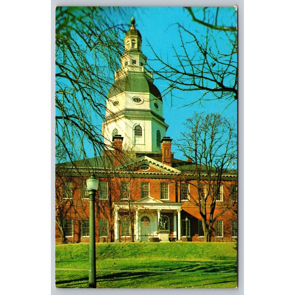 Vintage Postcard 1950s State House Annapolis Maryland MD Colonial Capitol Traub